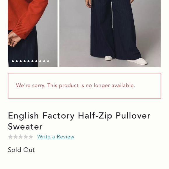 Anthropologie English factory oversized quarter zip sweater size medium NWOT - Picture 2 of 3